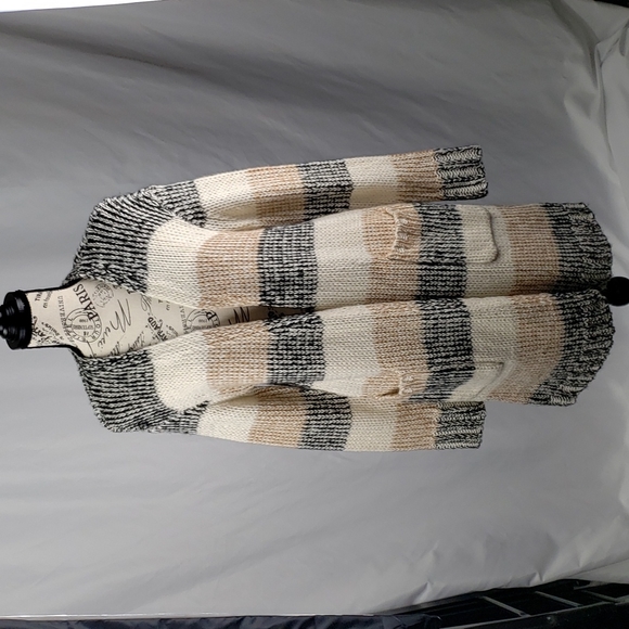 {Tribal Jeans} Sweater Cardigan Striped - Picture 2 of 10